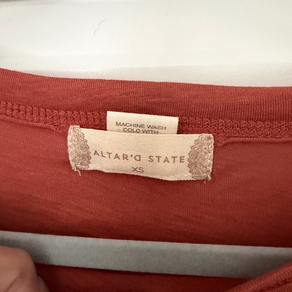 Altar'd State Terracotta Ruffle Tee - Picture 3 of 4